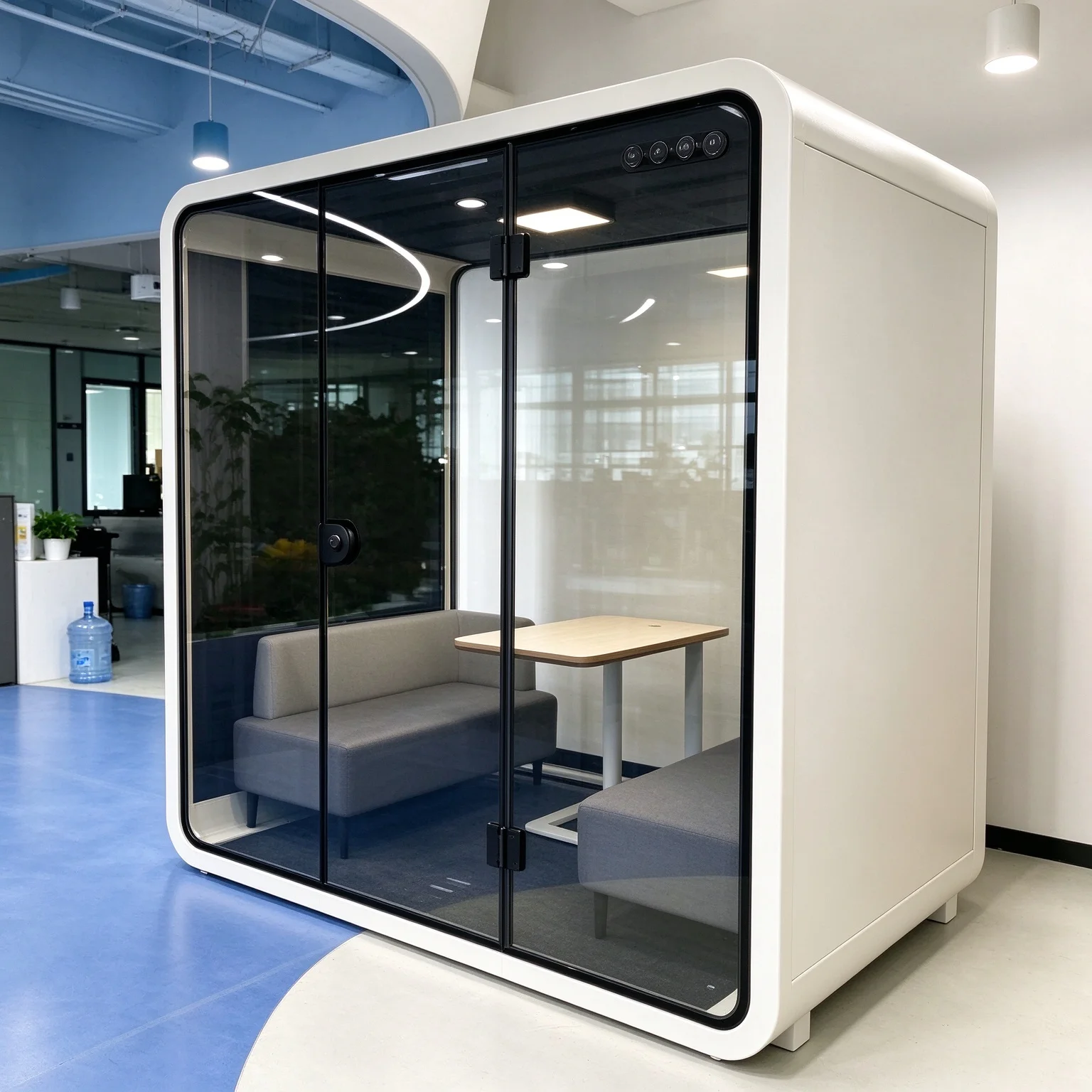 Soundproof Work Booth Modular Silent Pod Aluminum Alloy Frame For Startup Office Private Conference Call