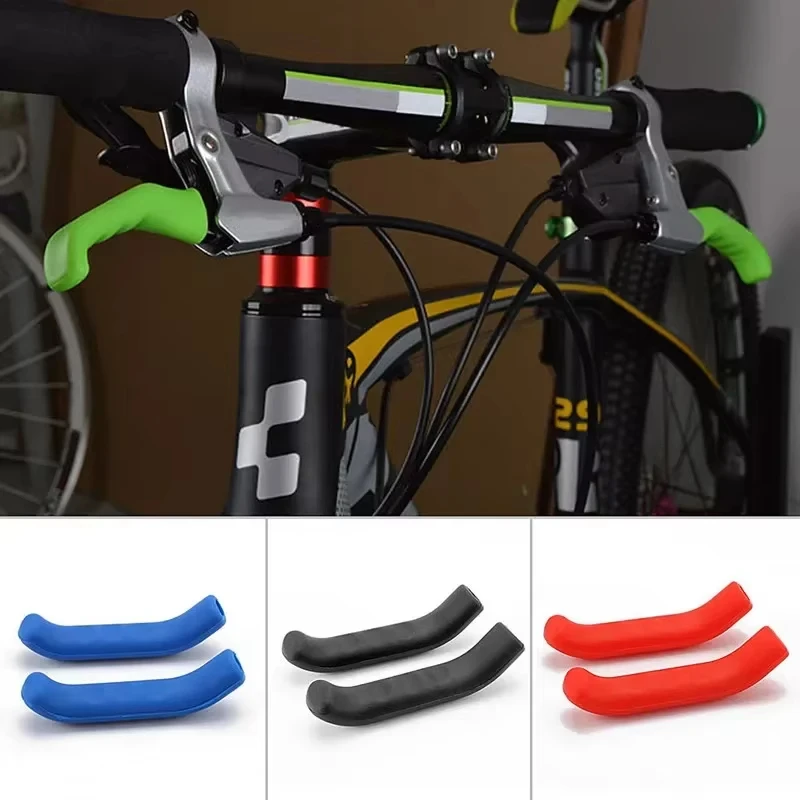 2pcs Sweatproof Non-slip Silicone Bicycle Brake Lever Covers Universal Waterproof MTB Fixed Gear Removable Anti-Scratch Protecto