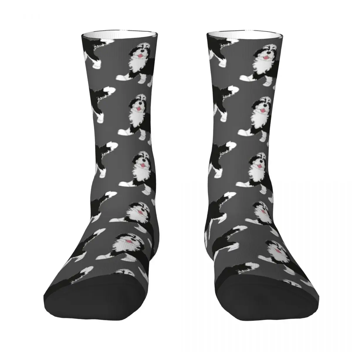 

Black and White Bernedoodle Socks custom professional running Hiking boots Socks For Girls Men's