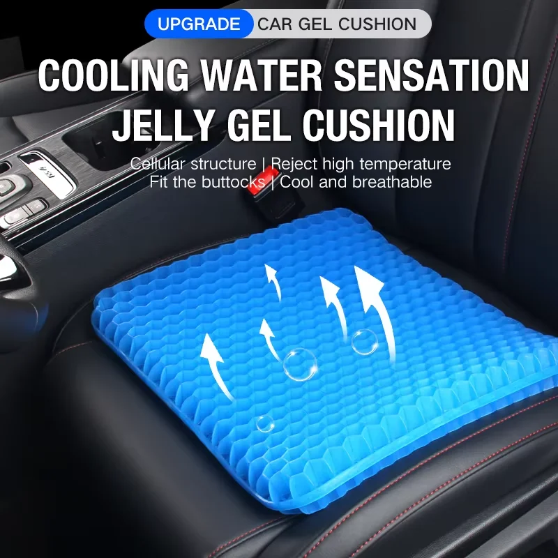 Gel Seat Cushion Summer Breathable Honeycomb Design For Pressure Relief Back Tailbone Pain - Home Office Wheelchair Chair Cars