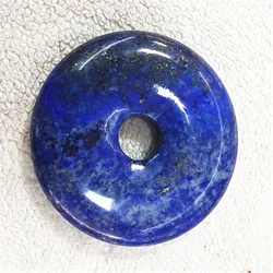 2PCS Nature Lapis Lazuli Stone Pendants Donuts Shape 25MM 30MM 40MM 50MM For Women's Necklace Making Accessories Top Fashions