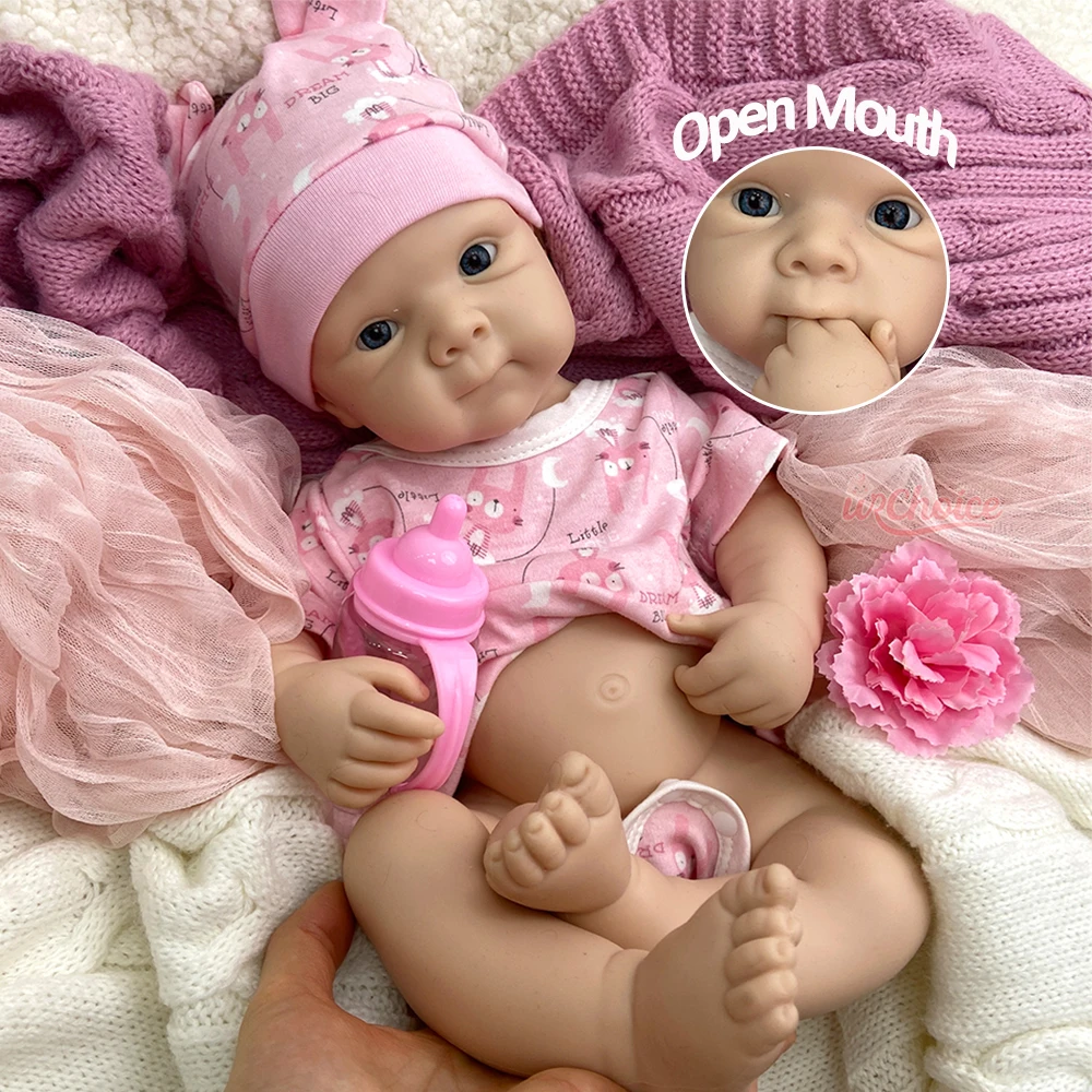 

21Inch Soft Open Mouth Bettie Lifelike Silicone Reborn Baby Girl Handmade Emotional Support for Alzheimer's Anti-Stress Toy