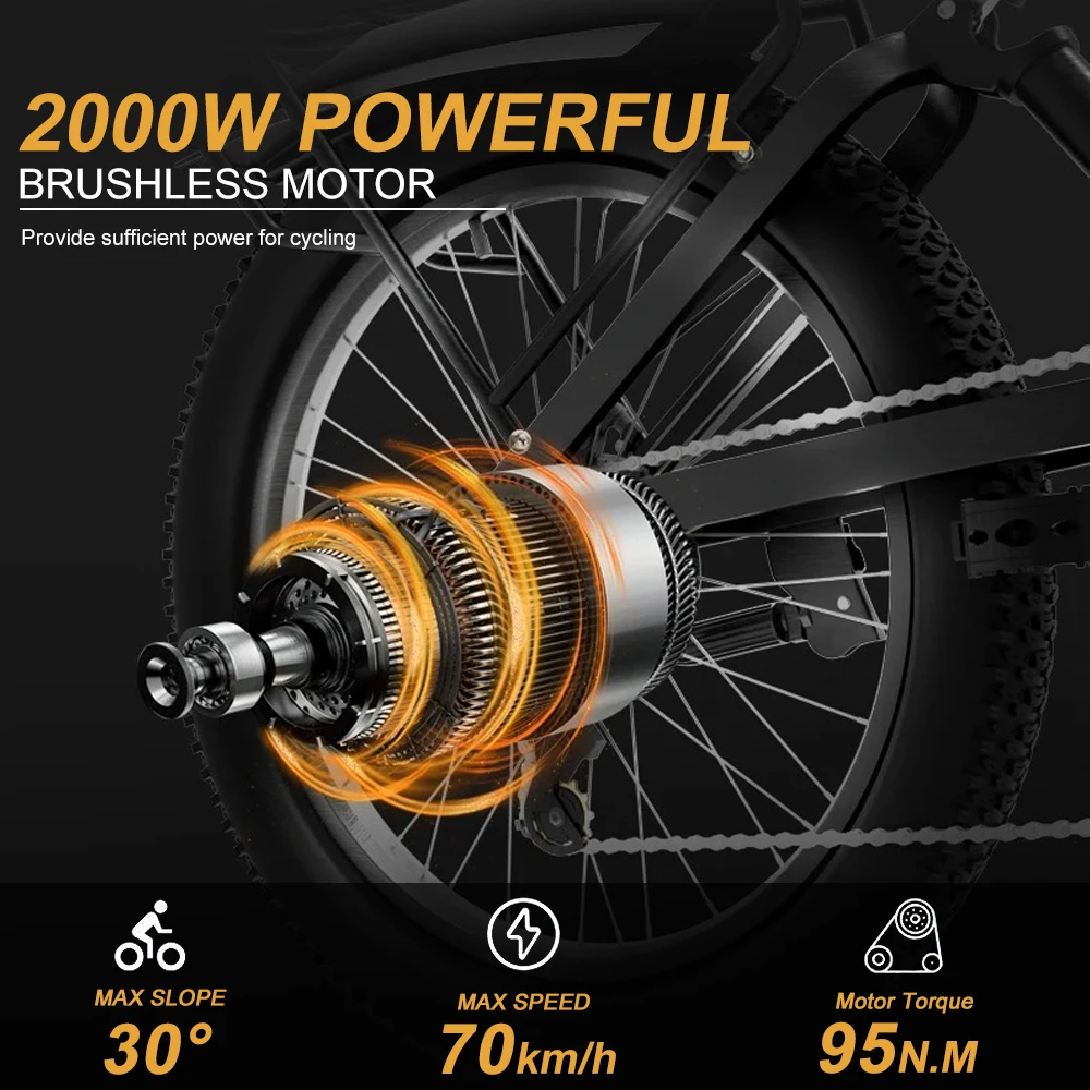 Electric Bicycle Conversion Kit 48V 2000W Fat Tire 4.0 20 inch 24inch 26 inch Rear Cassette 190mm Bicycle Hub Motor Wheel