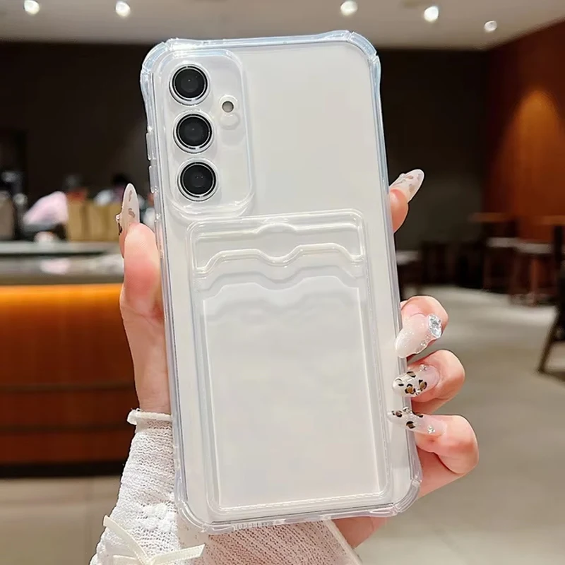 Transparente Kartenhülle Handyhülle für Samsung Galaxy A57 A37 A17 A56 A16 A55 A54 A36 A15 S25 FE S26 S25 S23 S22 Ultra Plus Cover