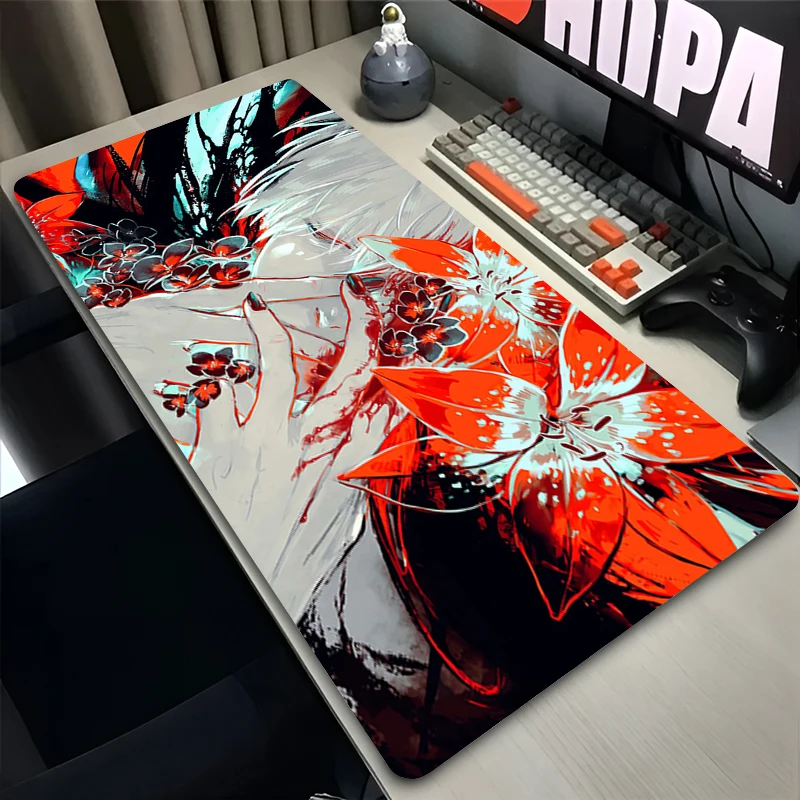 Cool Mouse Pad Computer Keyboard Pad Big Gaming Accessories T-tokyo G-ghoul Anime Extended Mat Table Lock Edge Gamer Mousepad