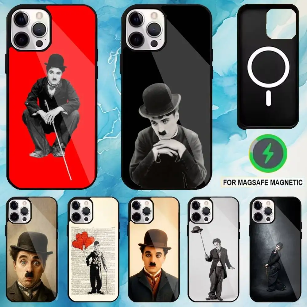 

Charlie C-Chaplin Phone Case For iPhone17,16,15,14,13,12,11 Plus,Pro Max Magnetic For Magsafe Wireless Charging