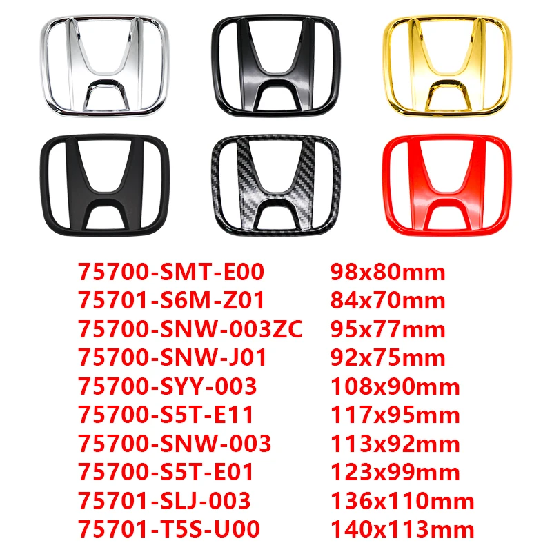 Emblema de ABS para Parrilla Delantera y Maletero de Automóvil, para Honda Civic, Accord, Jazz, CRV, BRV, HRV, Insight, Pilot, Passport, TYPE-R, Accesorios (1 Pieza)