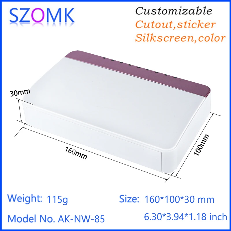 SZOMK Customizable Wireless Plastic Router Enclosure Smart Home IOT Network Communication Plastic Box Control Enclosure