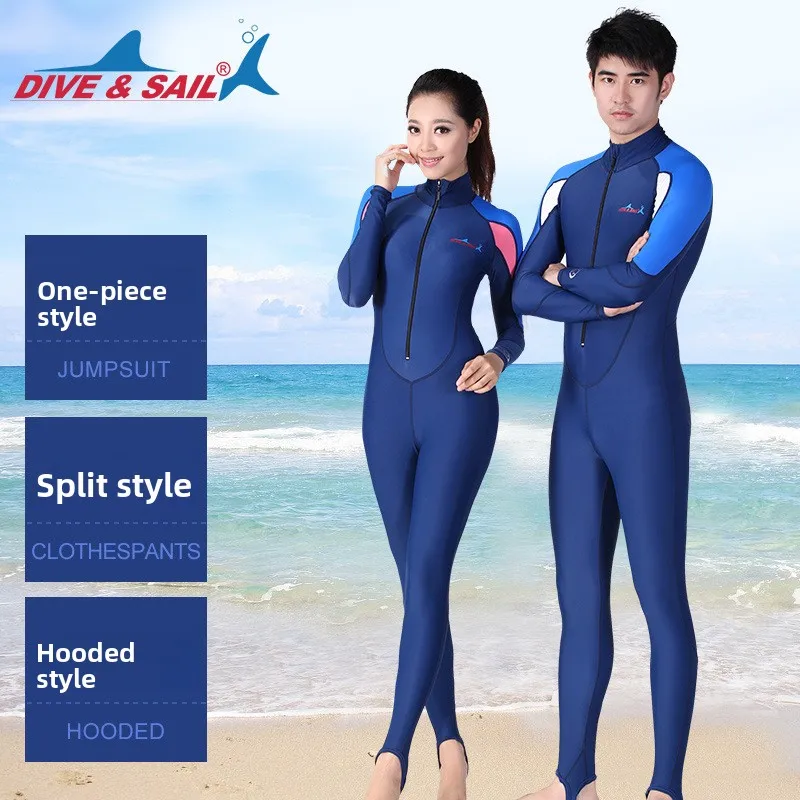 Men's And Women's Multi-functional One-piece Sunscreen Wetsuit Surfing Snorkeling Jellyfish Swimsuit Swimsuit