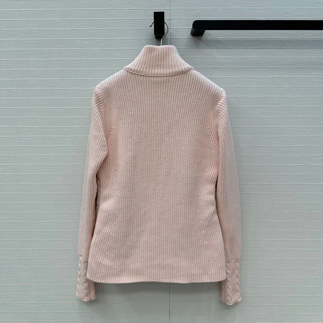 2025 nuevo Otoño Invierno abrigo de plumas de ganso blanco mujer cuello alto manga larga tejido Patchwork bolsillos cremallera chaqueta Casual delgada