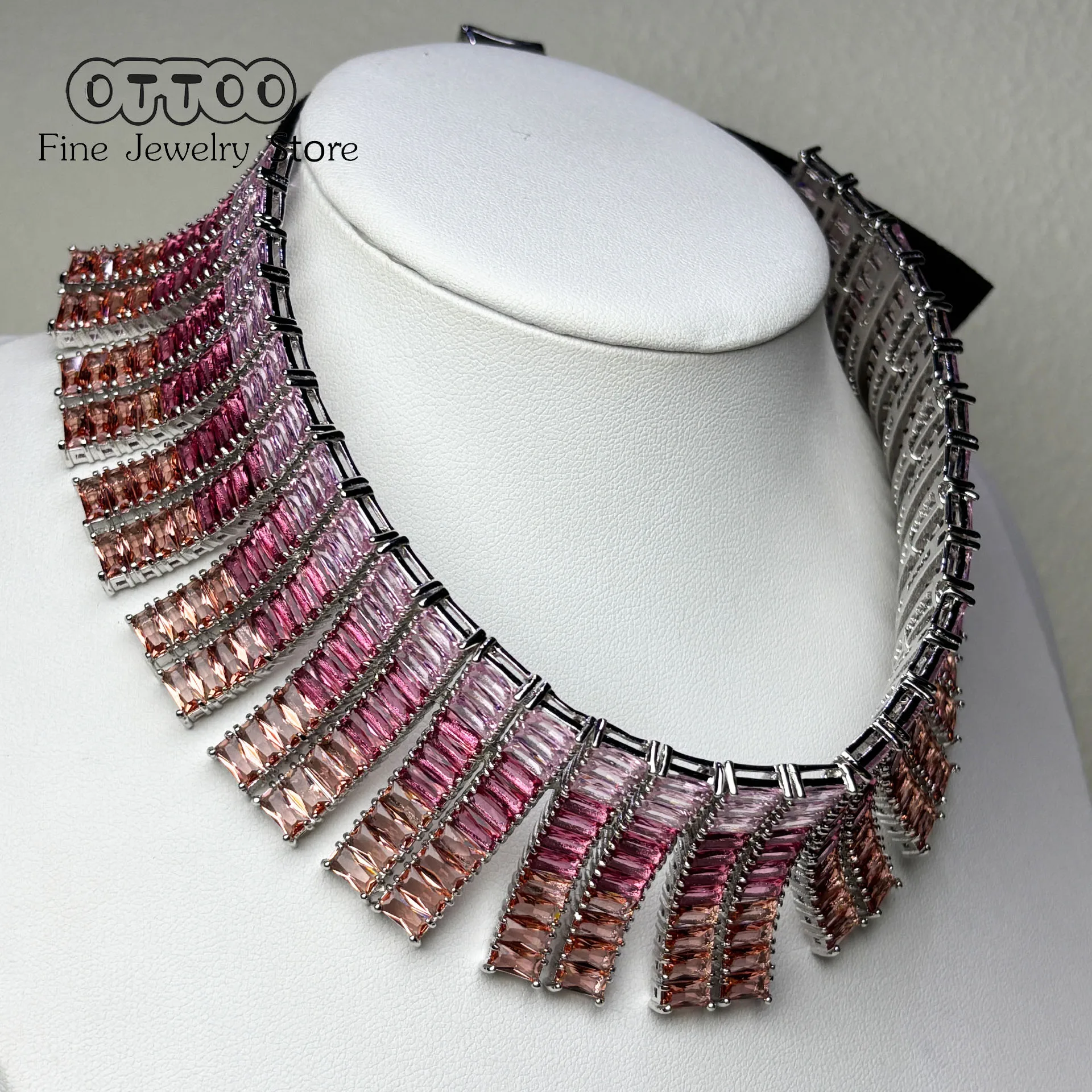 

Оригинальное 2025, новое трехслойное ожерелье с кристаллами циркона, комплект ювелирных серег для женщин, романтический подарок из нержавеющей стали