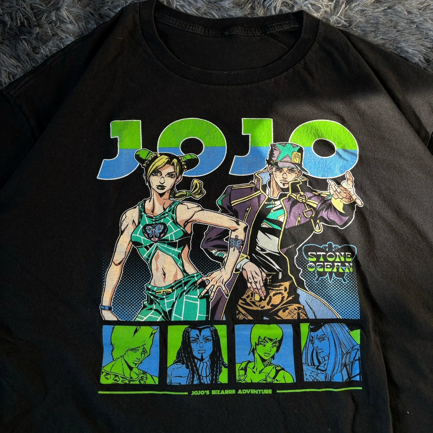 JoJo Stone Ocean Anime Jolyne Cujoh Jotaro Kujo Vintage Graphic Tee Cotton Mens Womens T-Shirt Summer Streetwear