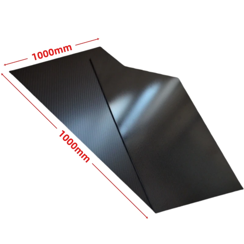 1000X1000mm 0,5mm 1mm 2mm 3mm 4mm 5mm de espesor Placa de carbono puro Panel Material ligero de alta resistencia