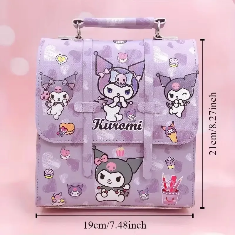 Sanrio Series Backpack Hello Kitty Kuromi Cute Kawaii Canvas Bag Fashionable Children KT Girl Hearts Retro Handheld Shoulder Bag