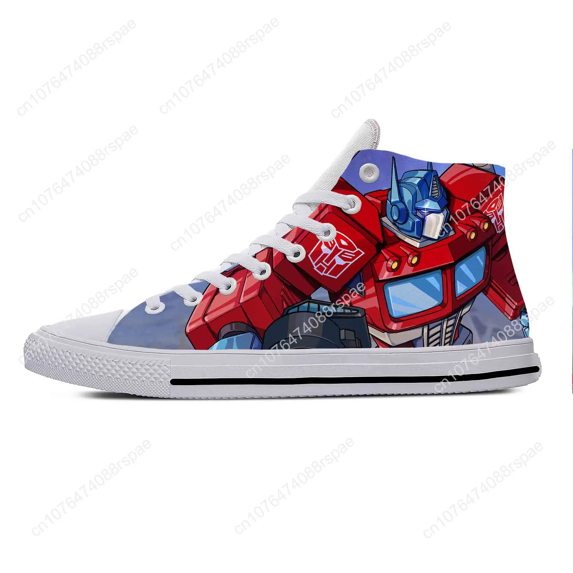 Hot Anime Cartoon Manga Transformer Optimus Prime Casual Shoes High Top Lightweight Men Women Sneakers Breathable Board Shoes