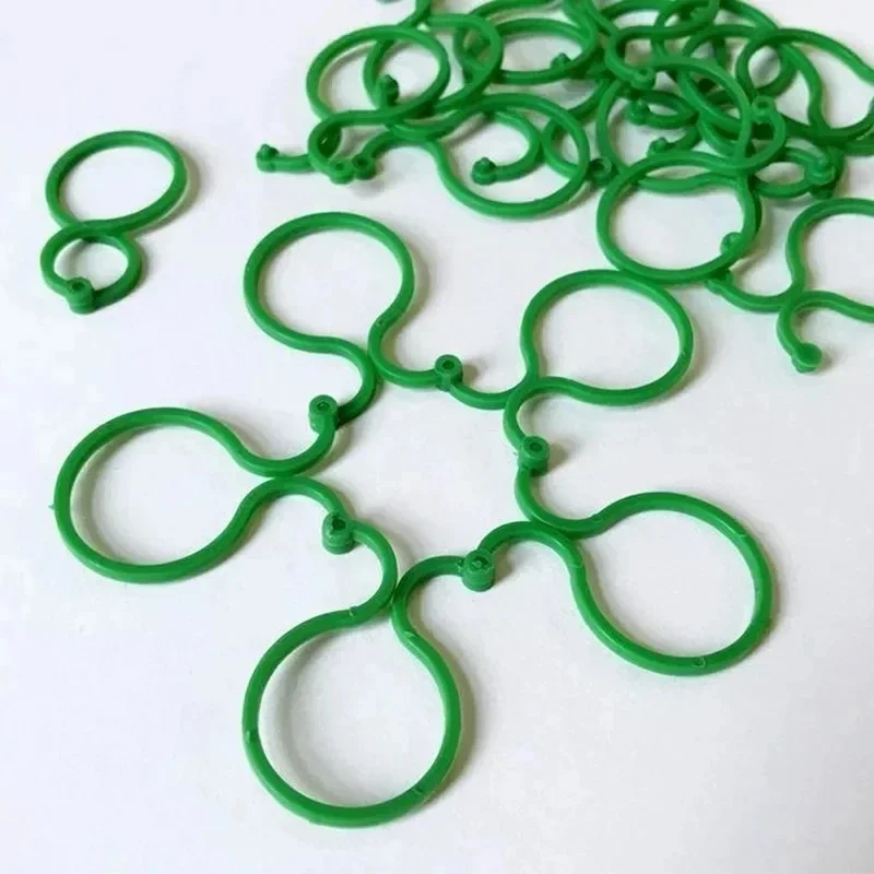 50/150/300Pcs Plastic Garden Vine Strapping Clips Tie Plant Bundled Buckle Ring Garden Tomato Grapevine Hook Plants Support Tool