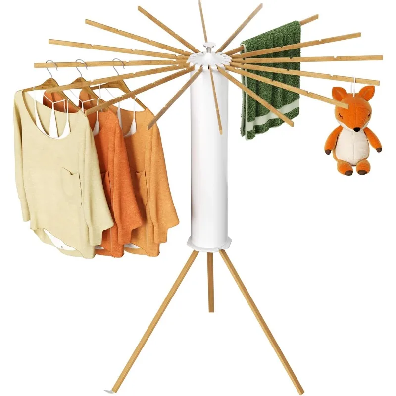 Octopus Clothes Drying Rack Foldable,Space Saving Tripod Laundry Drying Rack Clothing with 16 Poles, Perfect for Indoor,Outdoor