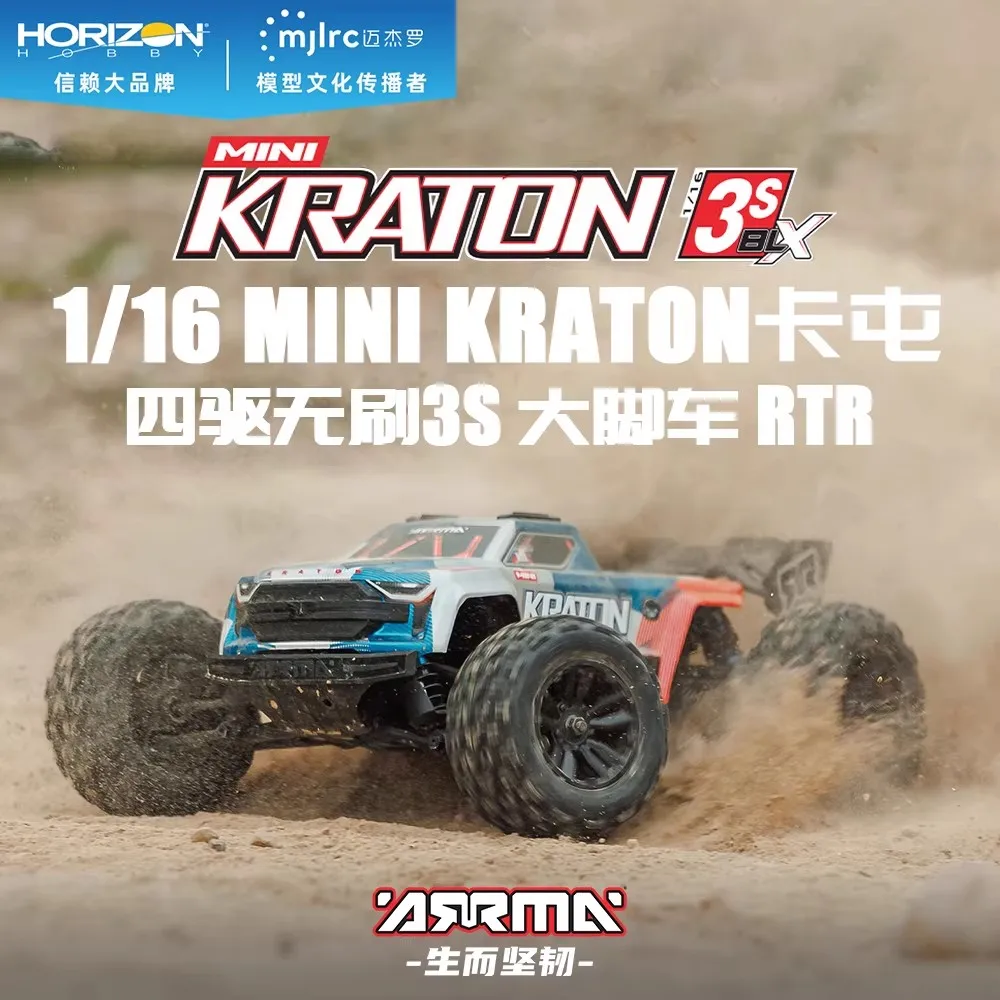Фото ARRMA 1/16 MINI KRATON полноприводный бесщеточный внедорожник 3S с большими колесами, версия RTR с электрической зарядкой