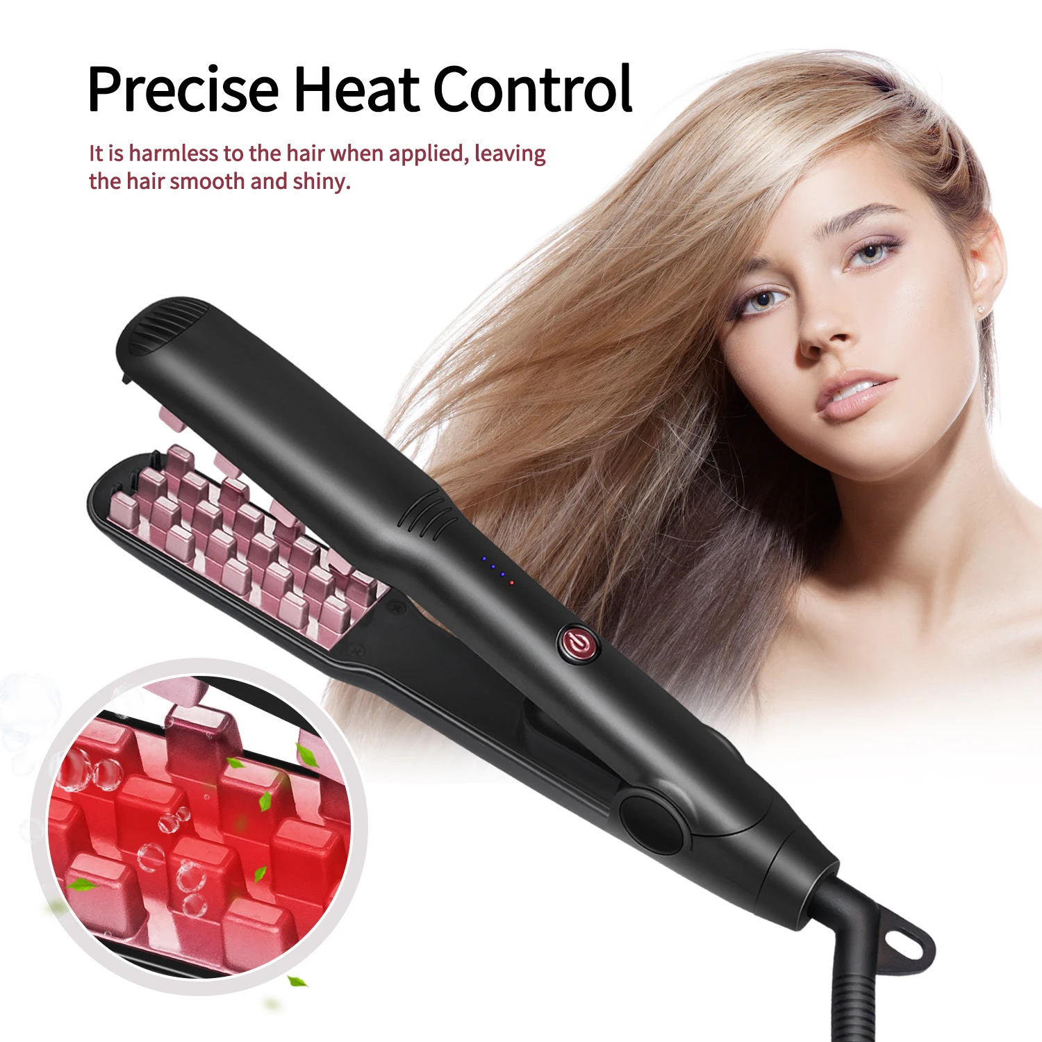 

Fluffy Hair Iron Grid Hair Curlers Curling Iron Ceramic Corn Perm Splint Flat Iron Portable Hair Styling Tools