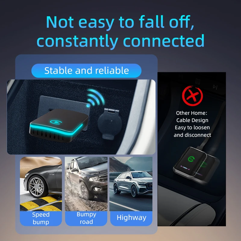 Novo adaptador de caixa 2 em 1 ai com fio para carplay sem fio e android auto para carplay/carros automotivos com fio 99%, plug and play, wi-fi, dongl inteligente