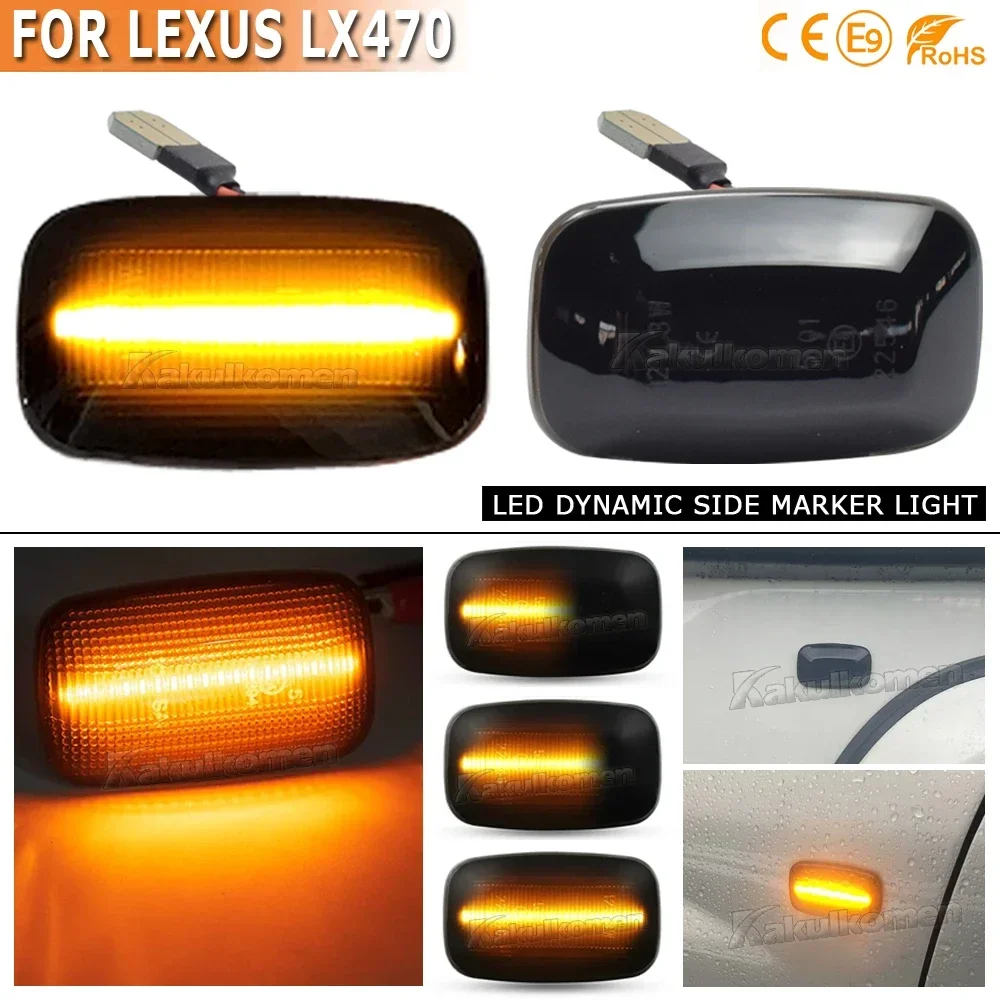 2pcs For Toyota Landcruiser 70 80 100 Series Led Dynamic Side Marker Turn Signal Light Sequential Blinker Light