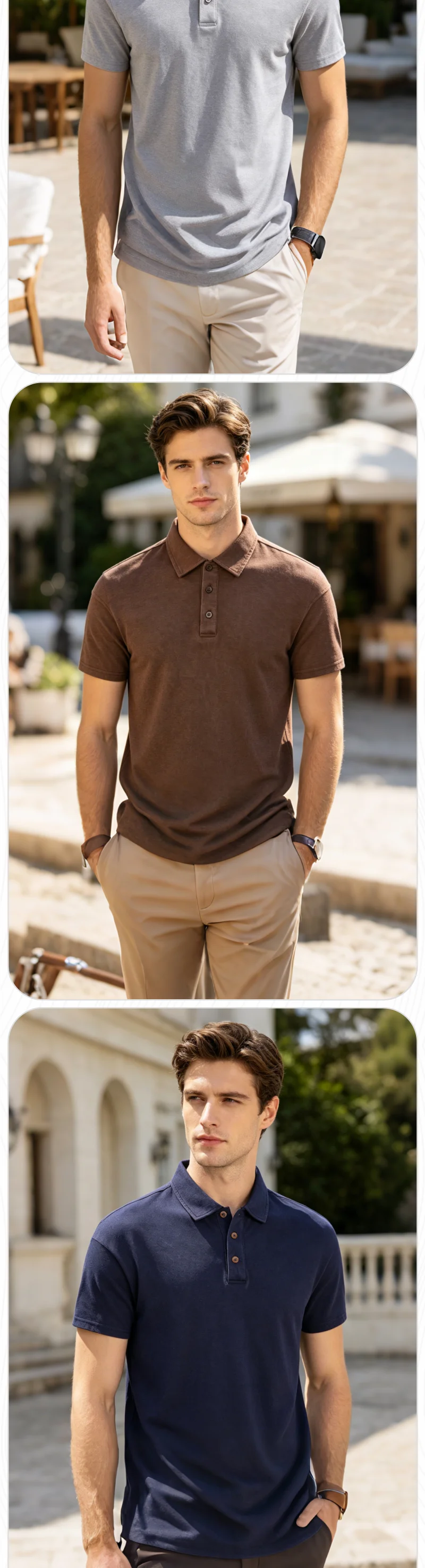 Vintage-gewaschenes POLO-Shirt, hochwertiges Rollkragen-T-Shirt, Business-Casual-Herren-T-Shirt, individuelles Logo, Textdesign, Druck, Stickerei – Detail 2