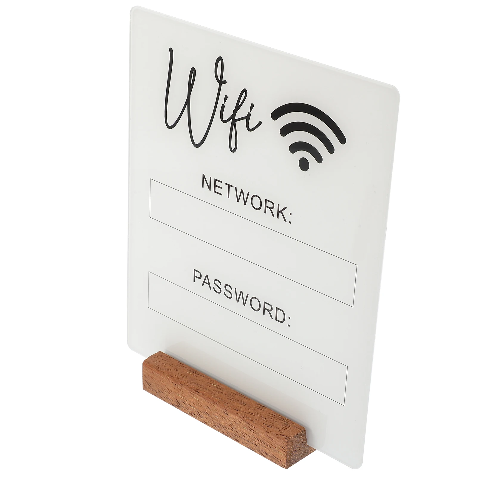 Acrylic WIFI Sign Acrylic Wifi Reminder Black Clean Restaurant Home Guest Room Hotel Network Table Decor Display