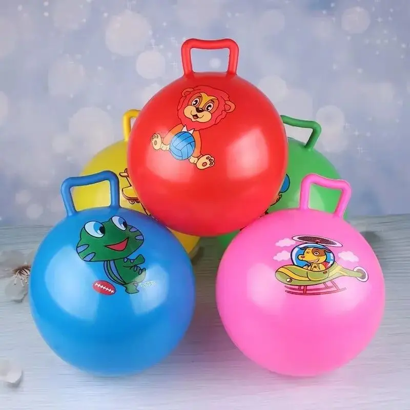 Kids Bouncyhopper Inflatable Handle Horse Bouncing Toy Fun Stress Relief Gift Cartoon Bouncing Ball Beach Swimming Pool Toys ﻿