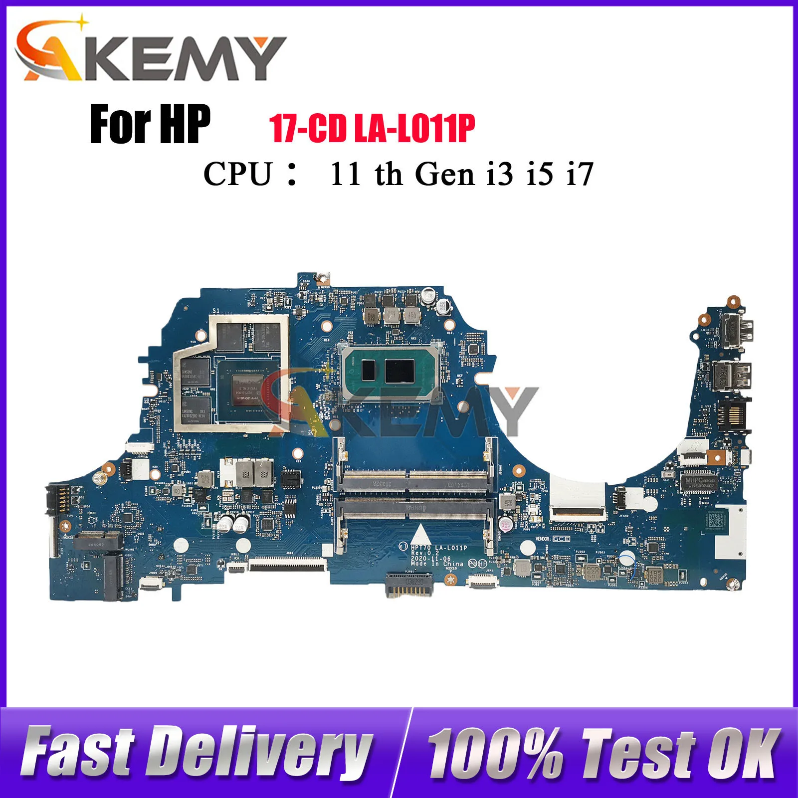 

LA-L011P для ноутбука HP Pavilion 17-CD, материнская плата M43263-601 M43264-601 с процессором i5 i7 11-го поколения GTX1650 RTX3050, 100% тестирование