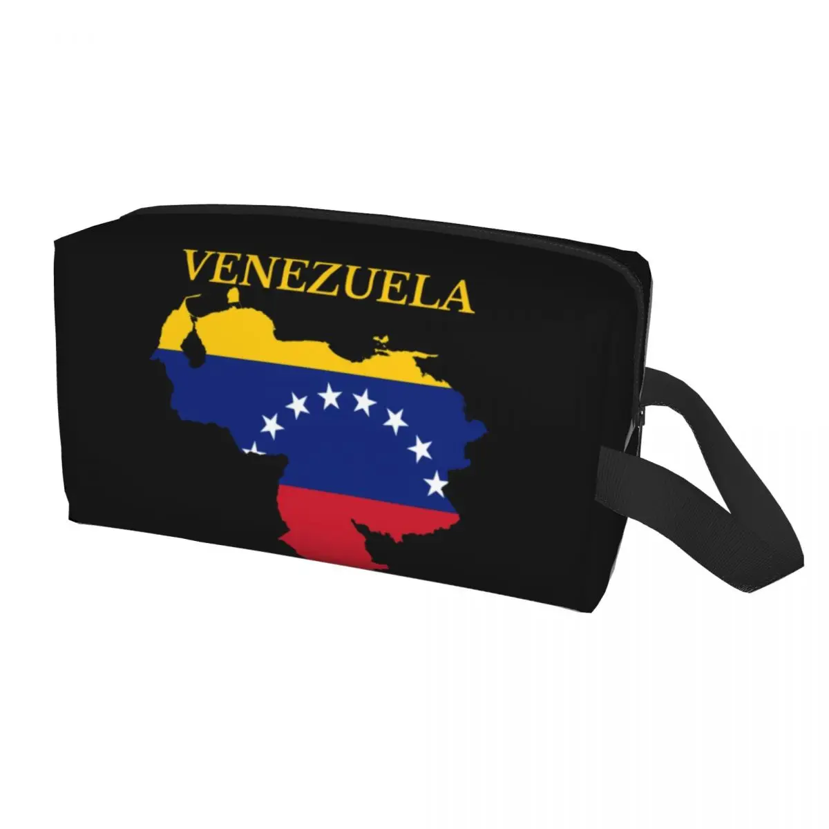 Custom Venezuela Map Flag Country Cosmetic Bag Women Big Capacity Republic Of Venezuela Makeup Case Beauty Storage Toiletry Bags