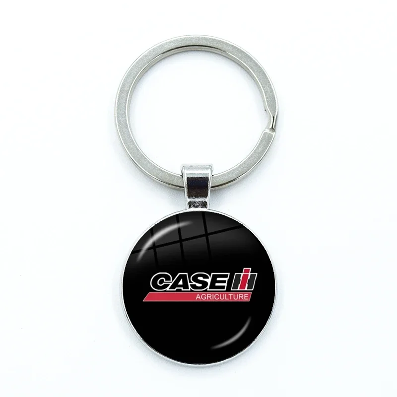 

Glass Cabochon Keychain Bag Car Key Chain Ring Holder Charms keychains Gifts CASE IH Tractor Logo Fashion Cartoon Decor