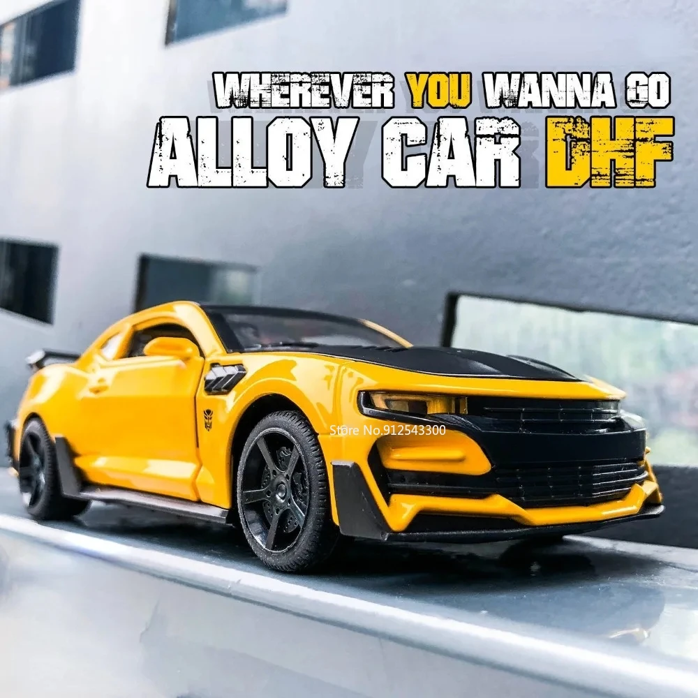 1:32 Scale Camaro Car Toys Alloy Diecast Model Sports Car with Sound Light Doors Openable Vehicles Toy for Child Birthday Gifts