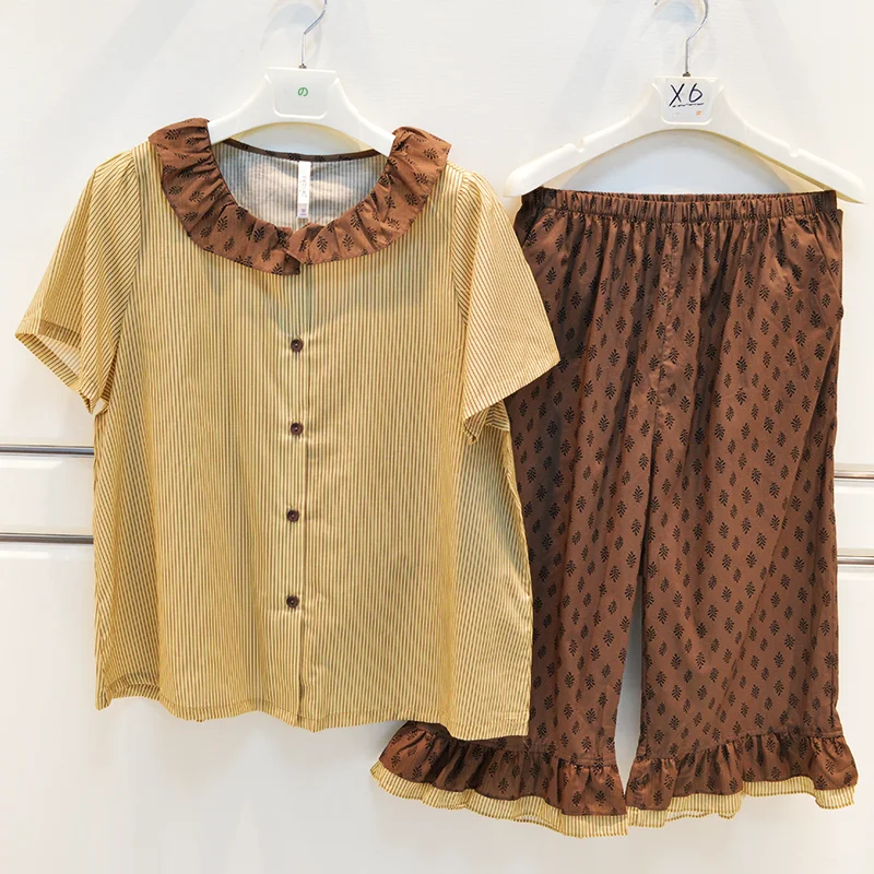 pigiama-estivo-nicoya-per-donna-sette-pezzi-in-puro-cotone-intrecciato-stile-casual-e-dolce-maniche-corte-pantaloni-abbigliamento-da-casa