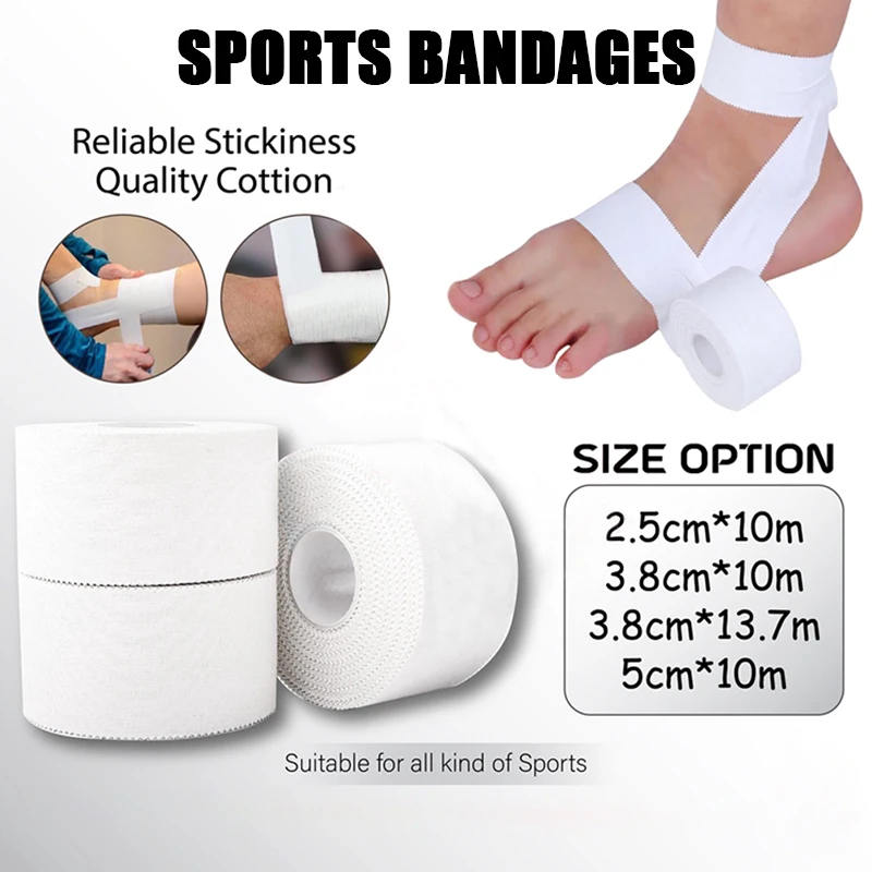 1Roll Sports Bandage White Protective Cotton Fixation Tape Tooth Edge Cotton White Patch Tape Sport Equipment