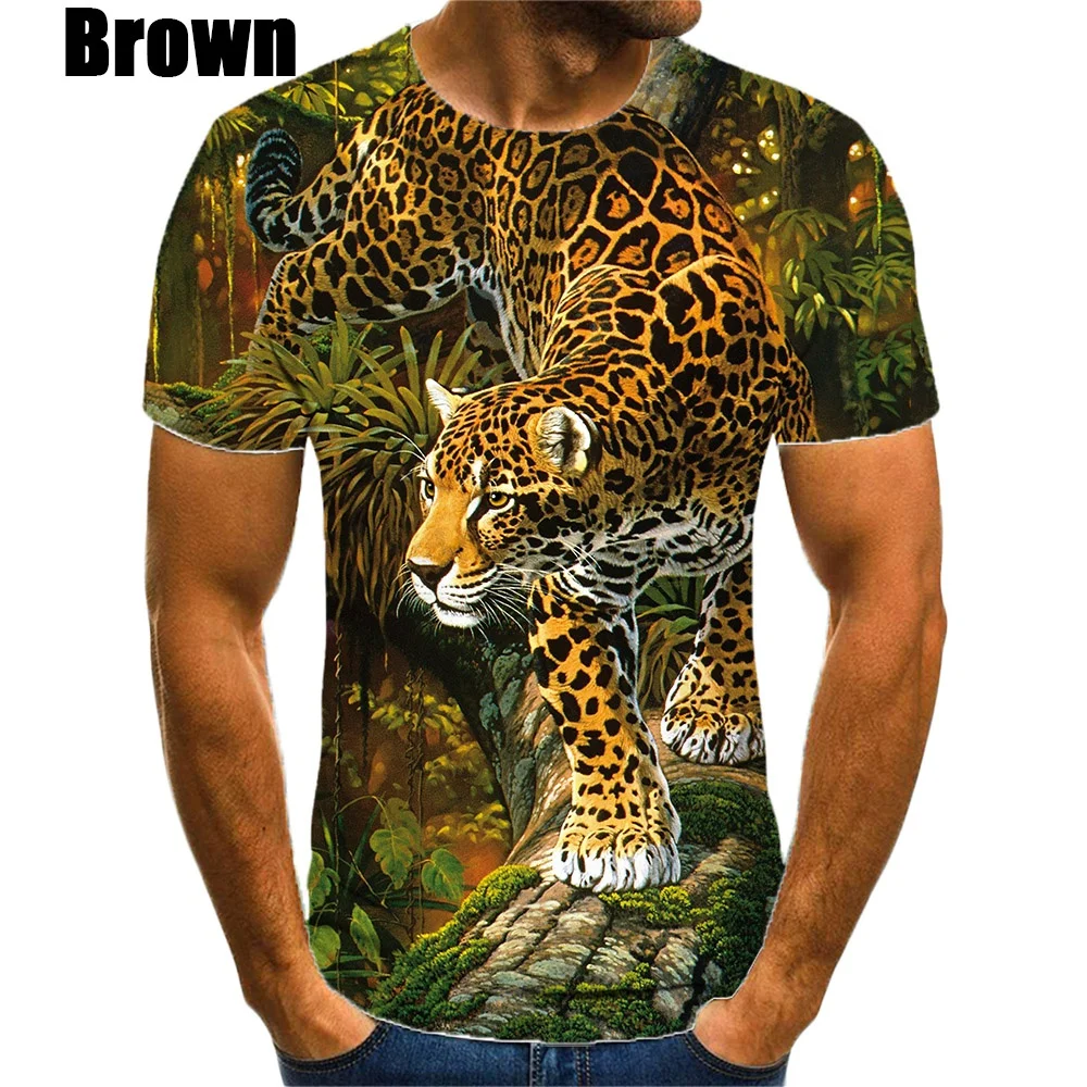 T-shirts Animal Jaguar 3D Printed Summer Men Women Unisex Tees Streetwear Crew Neck Hip Hop Oversized TShirt Kids Tops Clothing