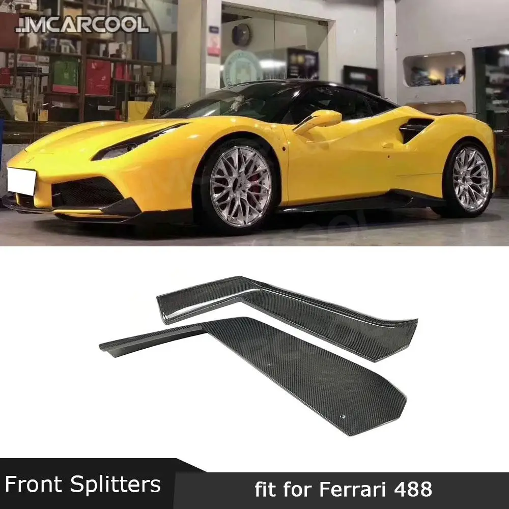 

JMCARCOOL Dry Carbon Fiber Front Bumper Lip side Splitters Flaps For Ferrari 488 GTB 2015-2018 Bumper Guard