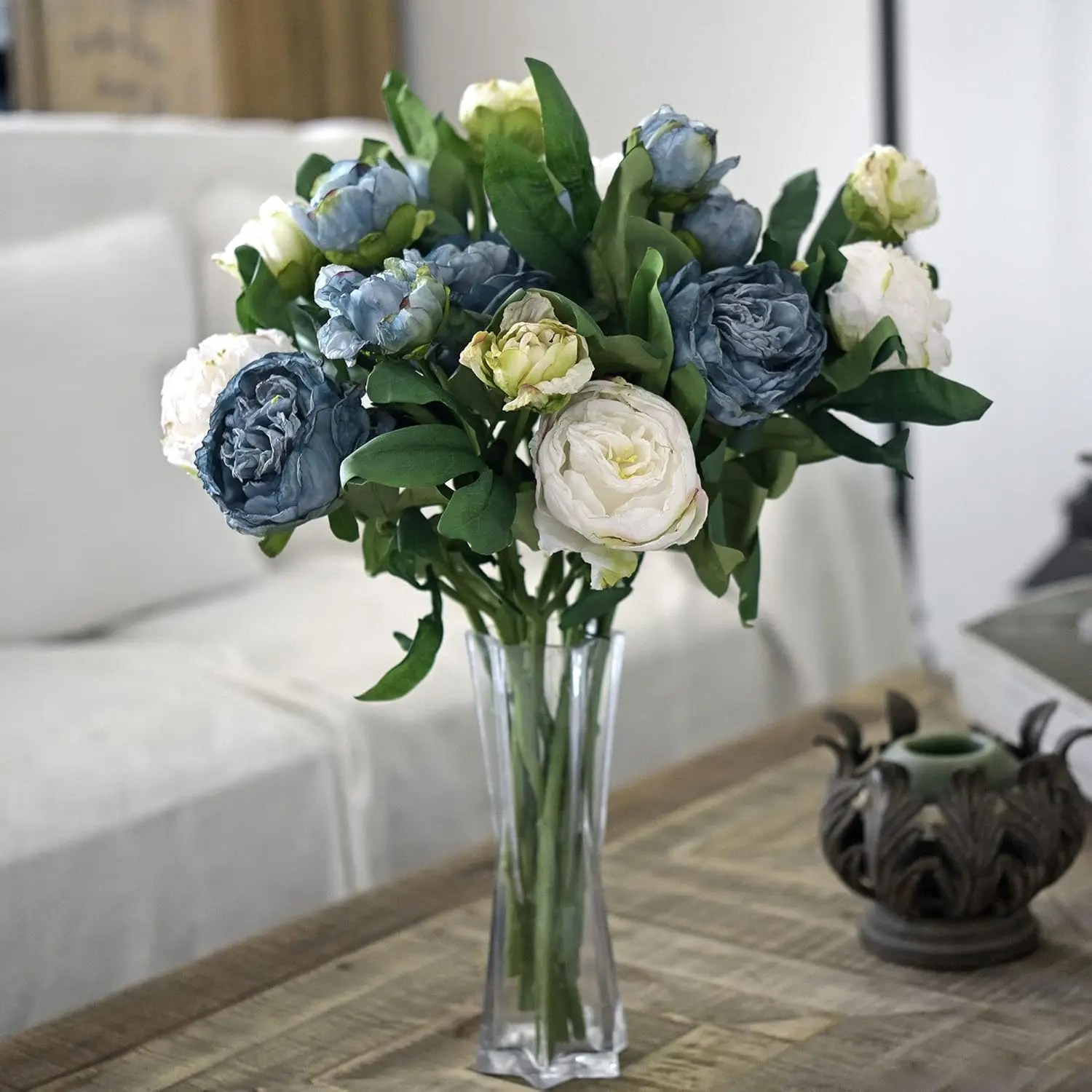 

Vintage Artificial Peonies Peony Flowers and Hydrangeas for Wedding Bridal \u2013 Floral Centerpiece Arrangement with 2 Bouqu