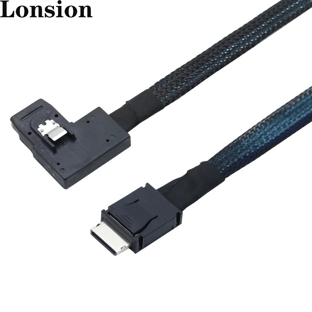 High Speed Oculink SAS 8611 4I to MINI SAS SFF-8087 Right Angle Cable for PC Hardware
