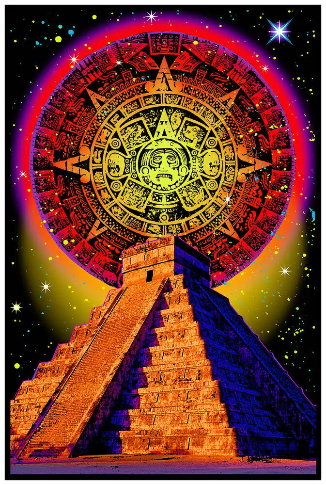 MAYA-PYRAMIDE - BLACKLIGHT POSTER Print Posters Wall Art Rome Decoratie