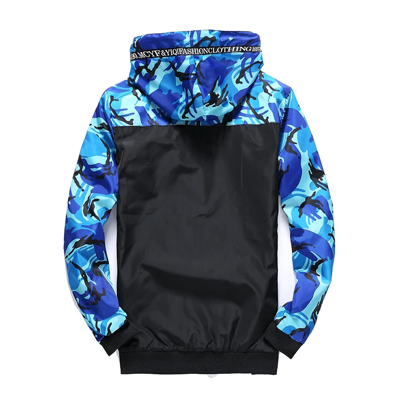 Men's Tactical Jacket Casual Fashion Camouflage Sports Jackets Lightweight Hooded Colour-blocked Outdoor Trvel Climbing Outwear