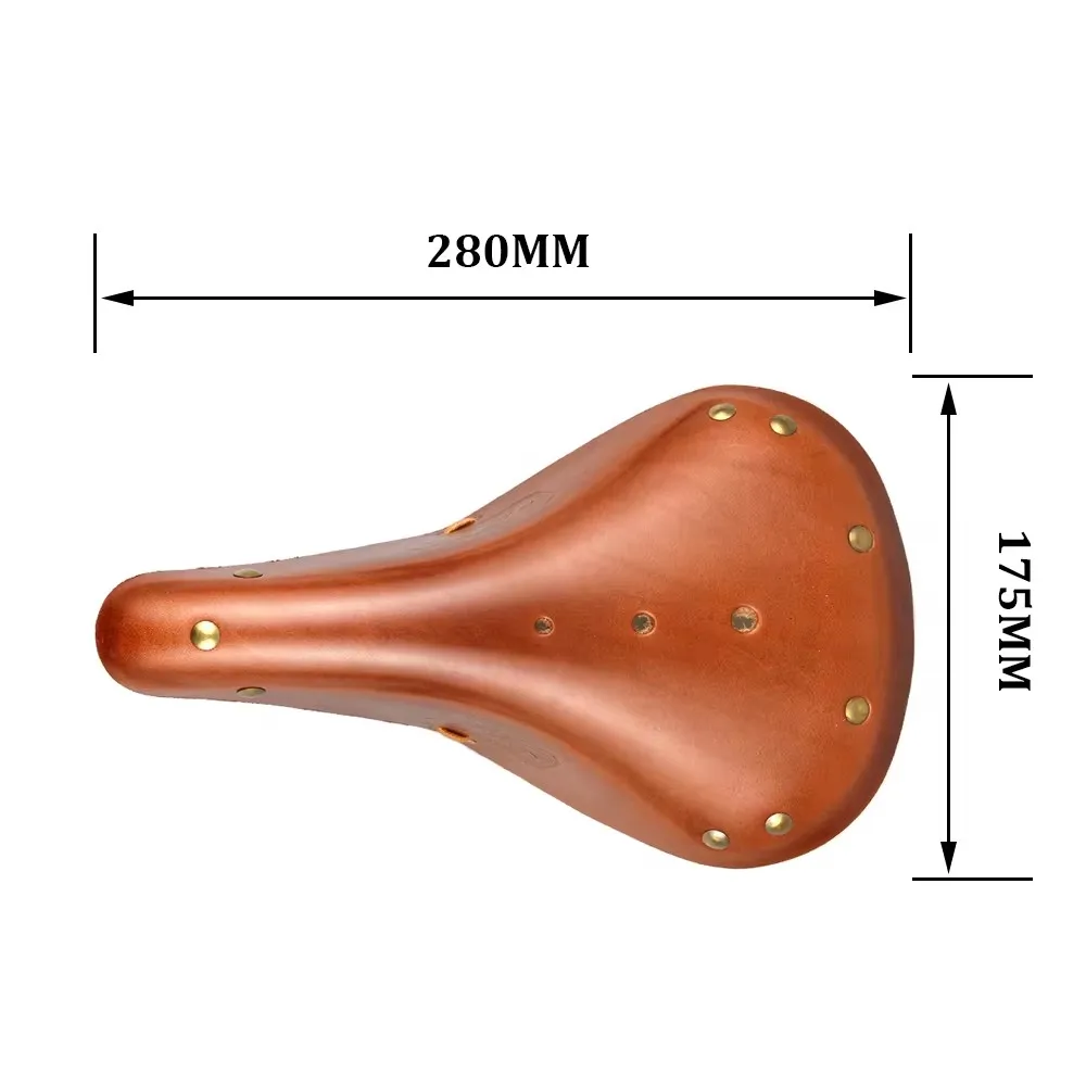 RR175 Classic Retro saddle Pure Cowhide Bicycle Seat Vintage Saddle Bike Spring Seat Retro bicycle bag Brown handlebar cover view 2