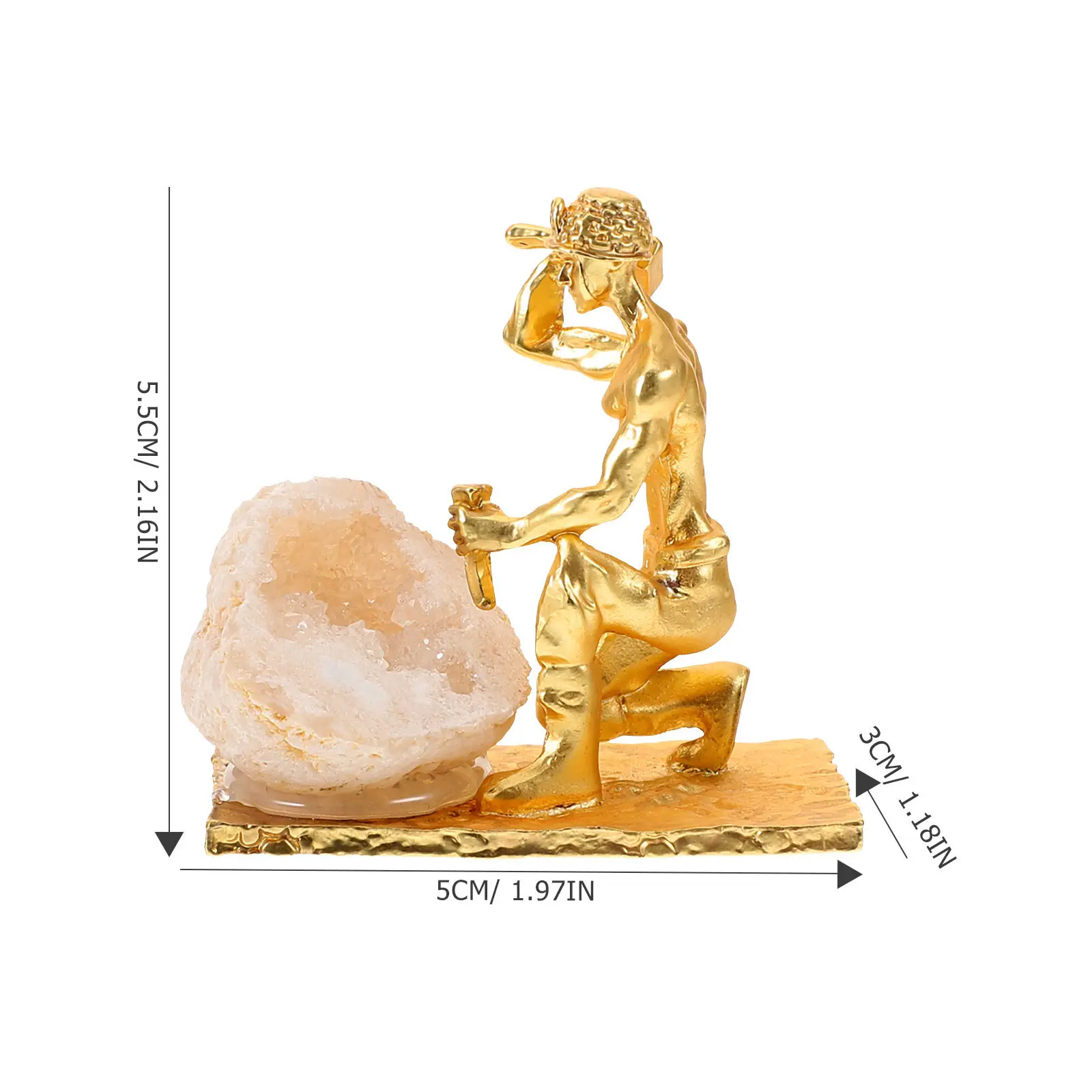 Miner Cluster Mineral Decoration for Desktop Table Adornment Unique Irregular Stone Ornament Collection Miner Cluster