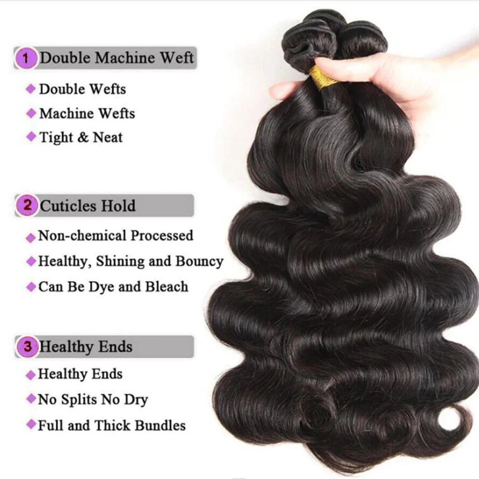 Body Wave 28 30 32 Inch Bundles Brazilian Hair Water Wavy Weave Human Hair Extensions Tissage For Women US Delivery Within 5 Day