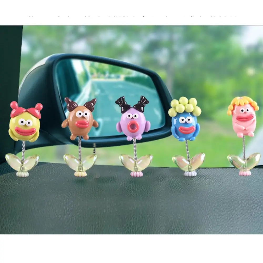 Cartoon Swinging Shake Head Car Interior Ornaments Cute Cartoon Car Center Console Decoration Desk Ornaments