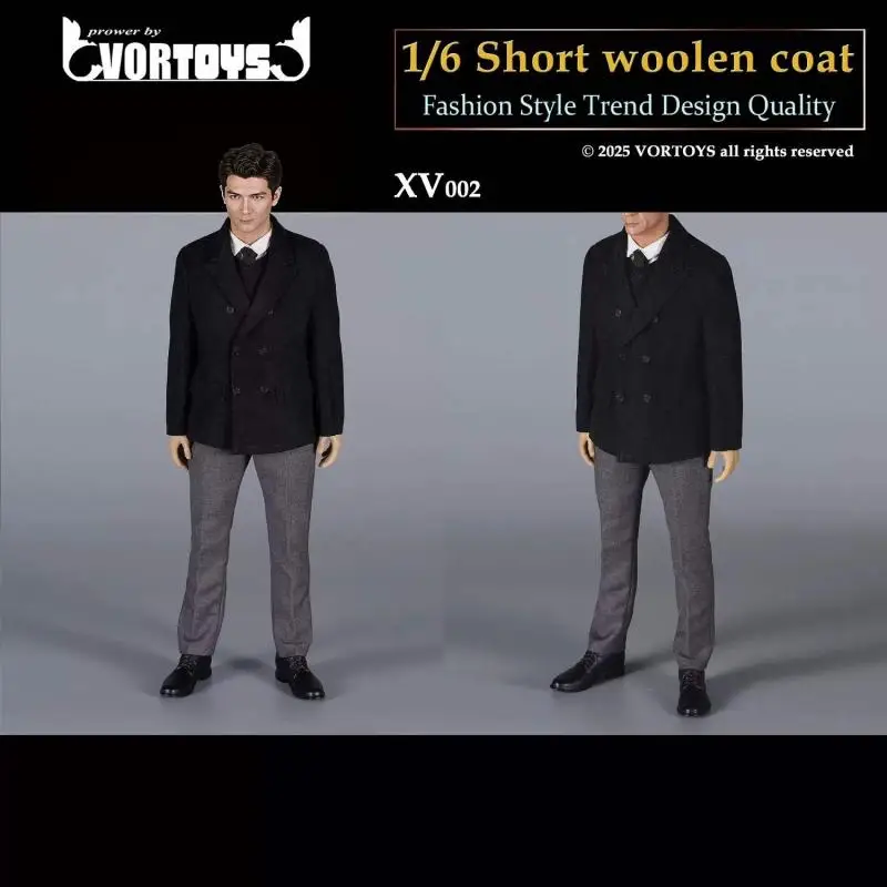 VORTOYS XV002 1/6 Scale Male Clothes Special Agent Short Coat Set For AL100046 BD001 MB002 12inch Action Figure Soldier Scene
