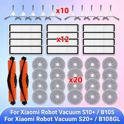 Fit For Xiaomi Robot Vacuum S20+ / S10 Plus / B108GL / B105 / B108CN B113CN Parts Main Roller Side Brush HEPA Filter Mop Cloth