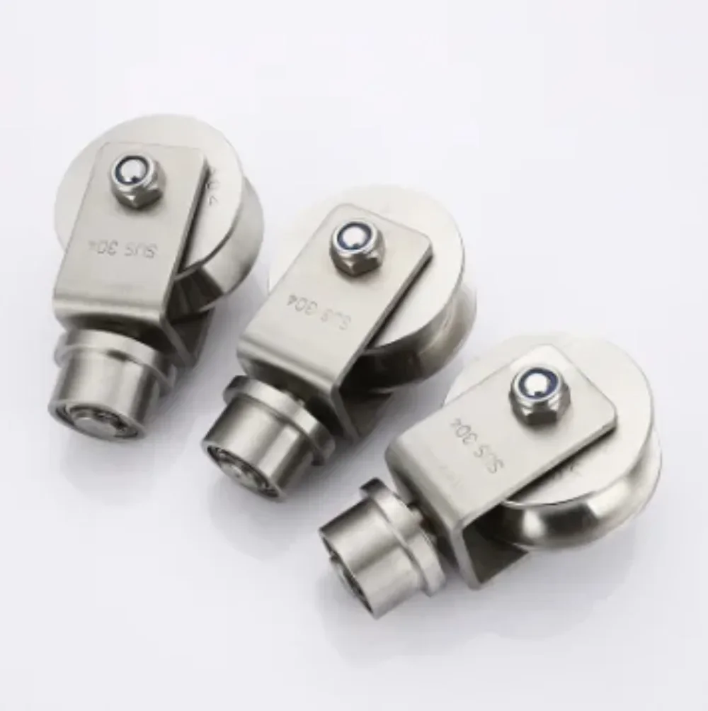 2-Inch 304 Stainless Steel V/U Groove Universal Wheel - Durable & Corrosion-Resistant Sliding Gate/Ground Rail/Door Roller