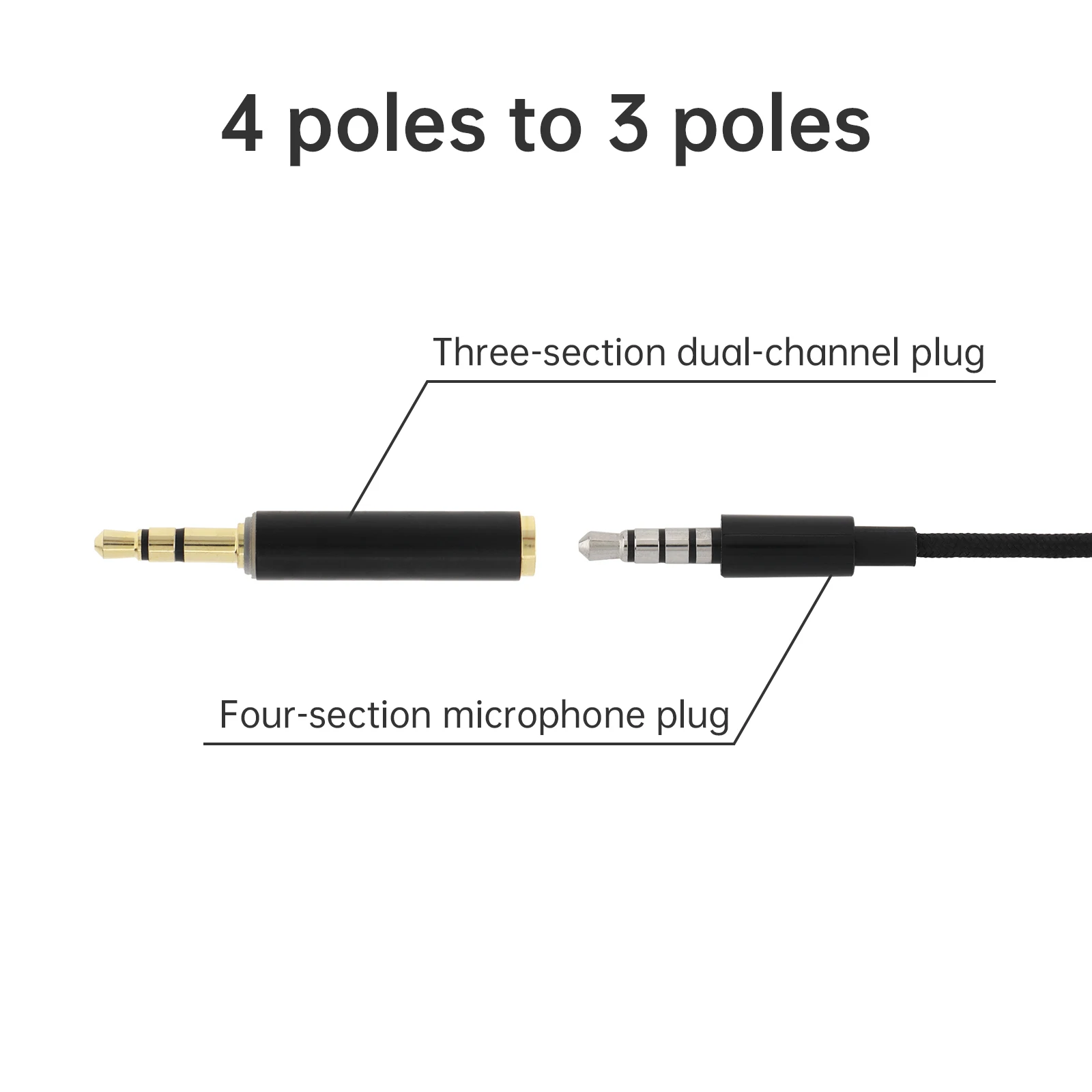 Berlapis Emas 3.5Mm Audio Adapter Converter TRS Laki-laki Ke Perempuan TRRS Stereo 3 Tiang untuk 4 Tiang Adaptor Audio konektor untuk Mikrofon