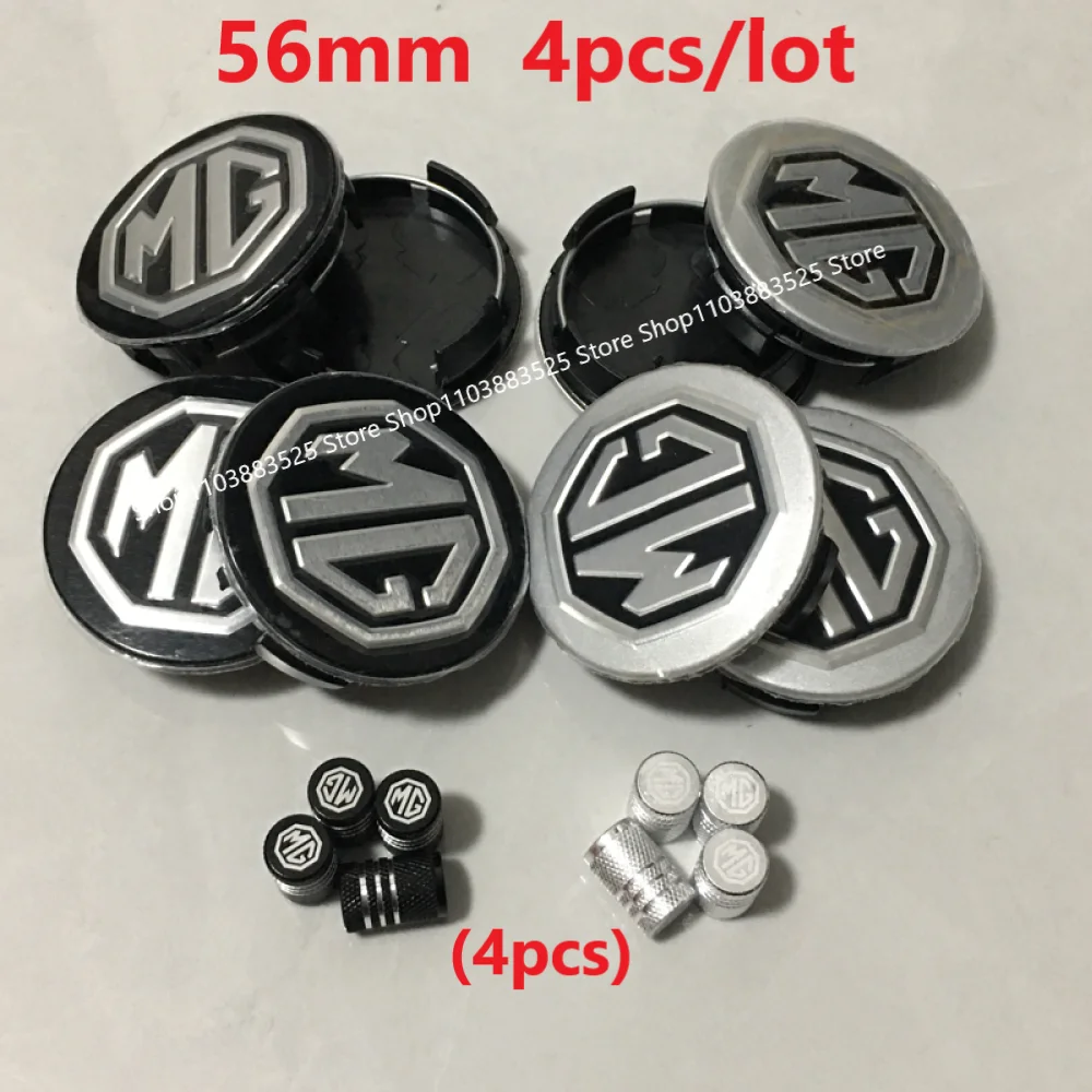 

4pcs 56mm Wheel Hub Center caps with Tire valve Stem caps For MG MG5 MG7 Cyberster MG4 ES5 HS ZS ONE GT GS MG3 EZS 3SW MARVEL-R