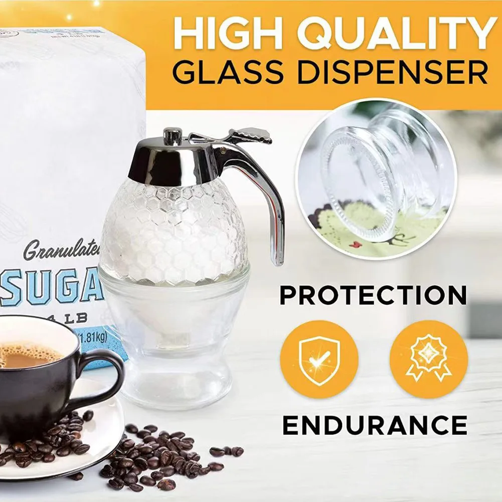 Plastic Honey Dispenser Extruder Juice Dispenser Bottle Jar Honeypot Honey Syrup Dispenser Press Type Lower Spear Storage Tank